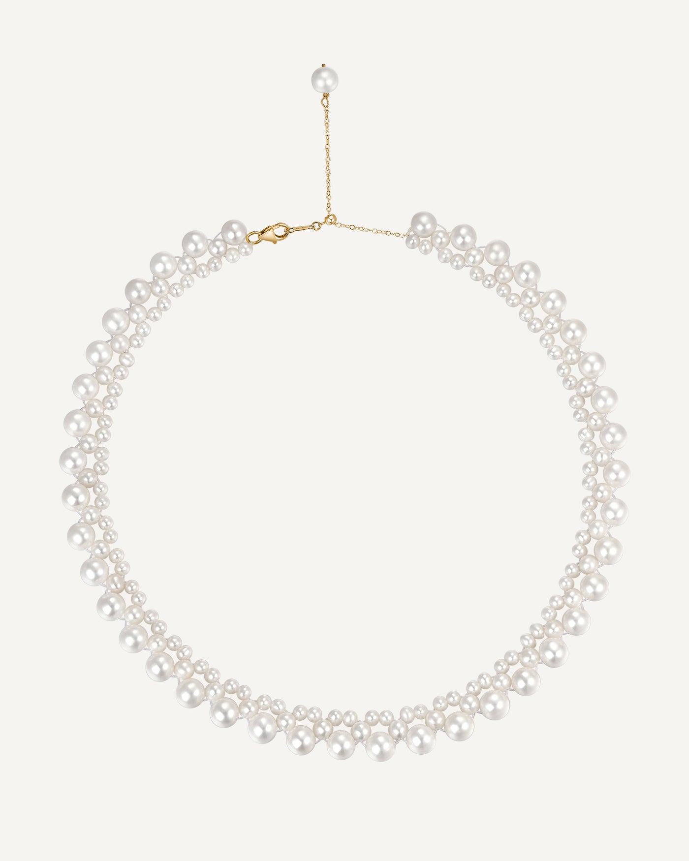 Pearl necklace on a white background