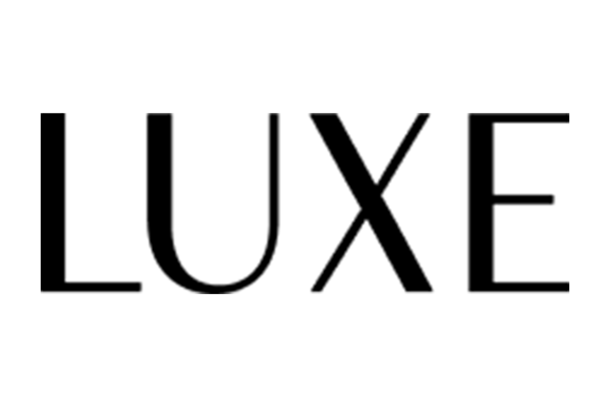 Black 'LUXE' logo on a white background