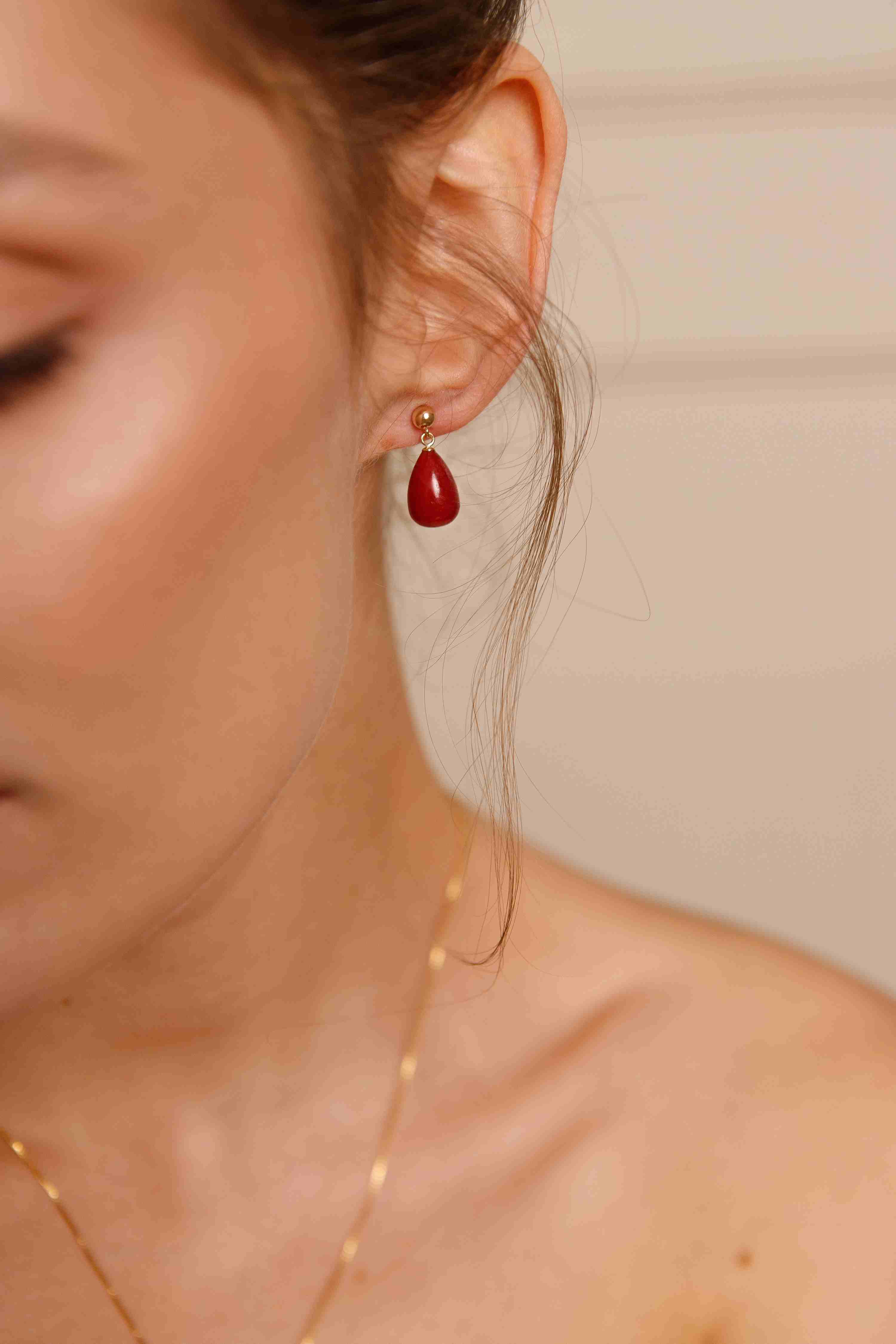 July Ruby Earrings